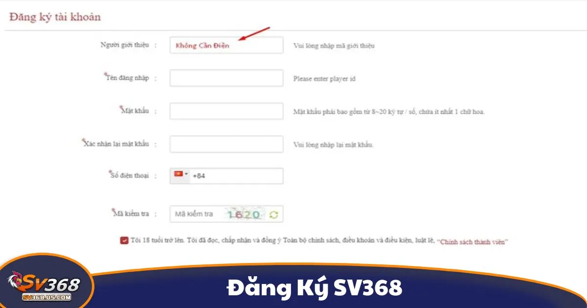 Cách Đăng Ký Tài Khoản Tại SV368 Chỉ Trong 1 Phút