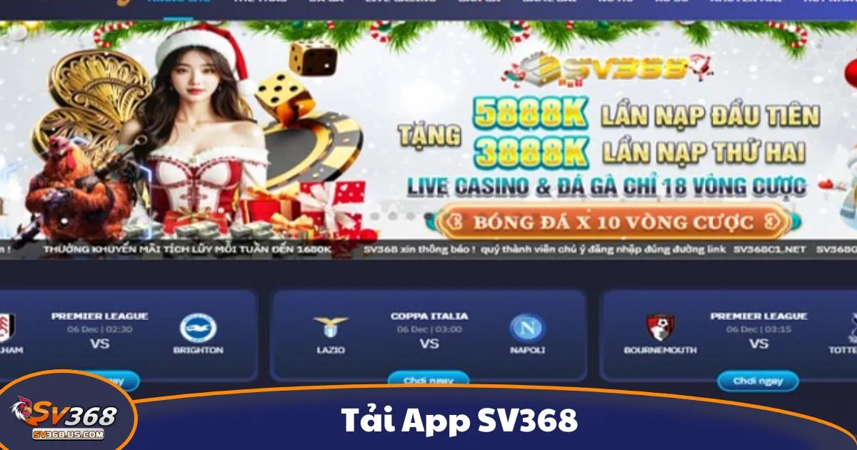Tải App SV368 Mới Nhất 2025 – Hỗ Trợ Mọi Thiết Bị, Cập Nhật Tự Động 2 Tải App SV368 – Hỗ trợ đầy đủ tính năng nạp/rút tiền, đặt cược tiện lợi
